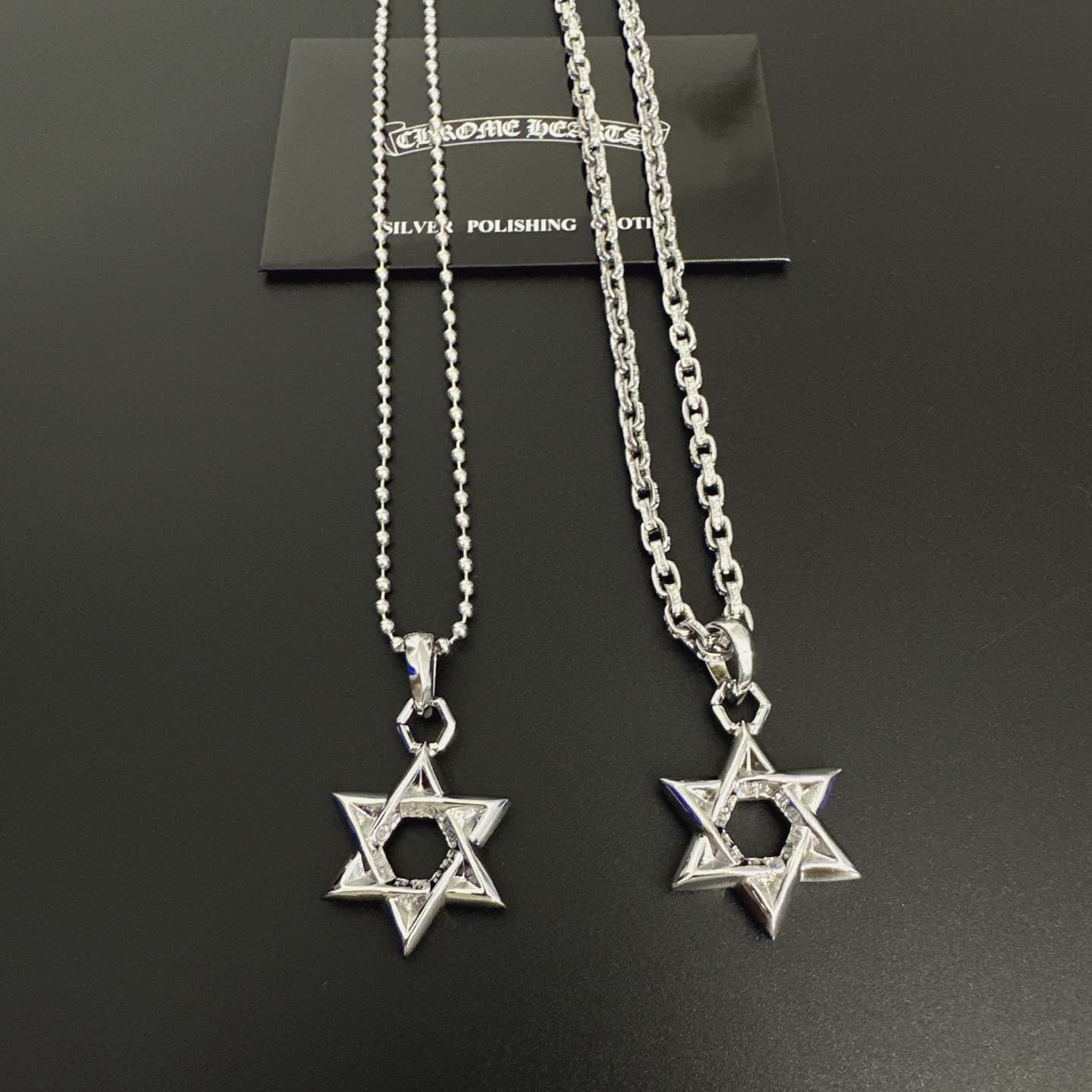Chrome Hearts Silver Star of David Pendant Necklace Chrome Hearts Silver Star of David Pendant Necklace
